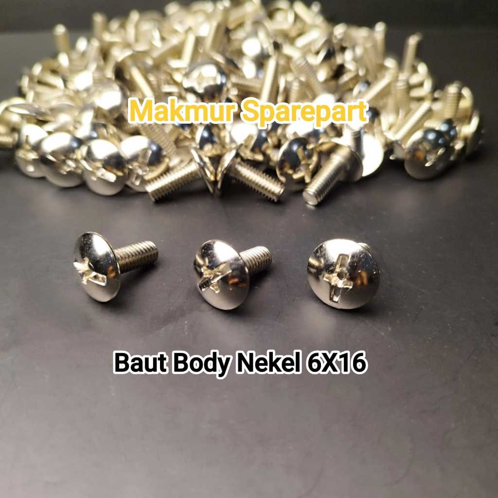 Jual Baut Body Honda M6X16 Nekel Harga ( satuan ) | Shopee Indonesia
