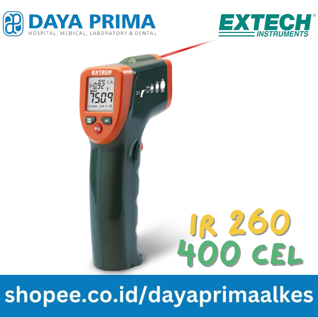 Jual Thermometer Extech Infrared / Extech IR Compact Thermometer 400Cel ...