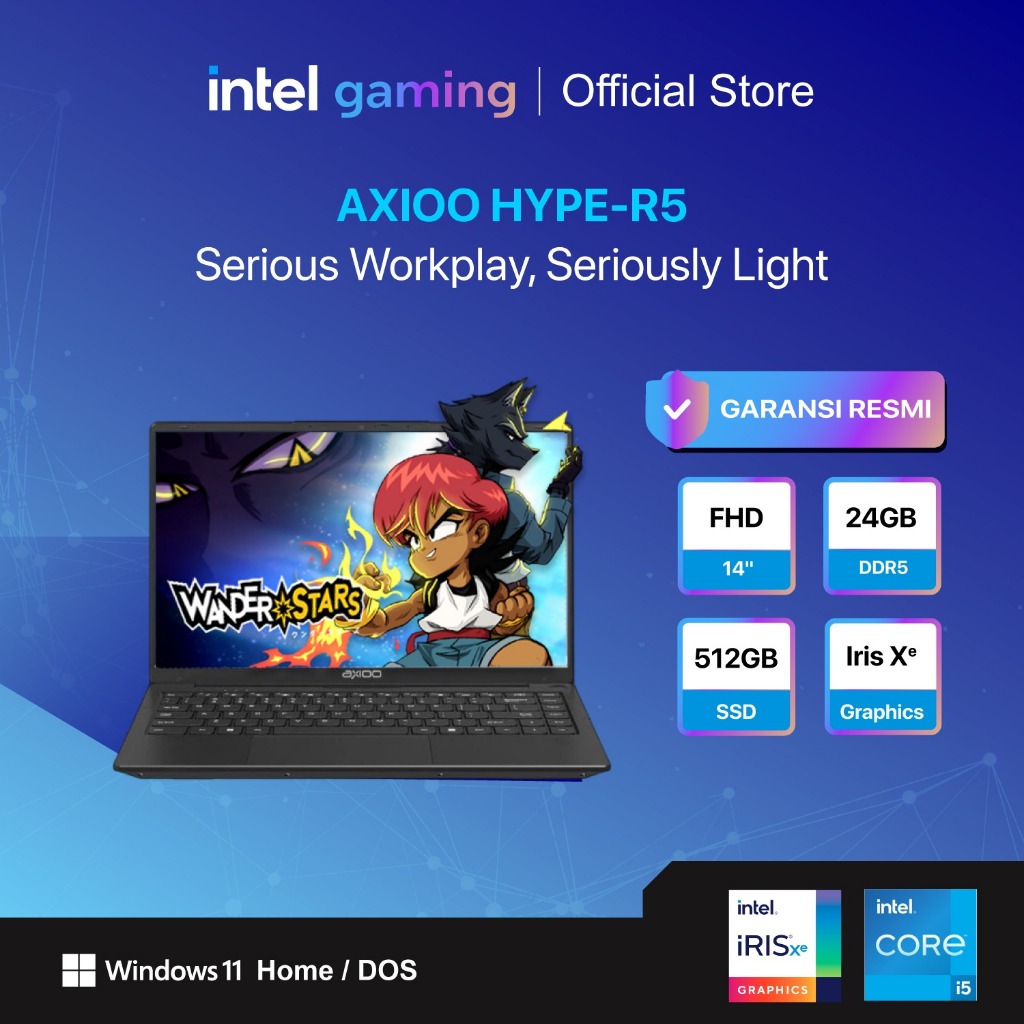 Jual AXIOO HYPE-R 5 I5 1235 RAM 24GB SSD 512GB W11 14.0