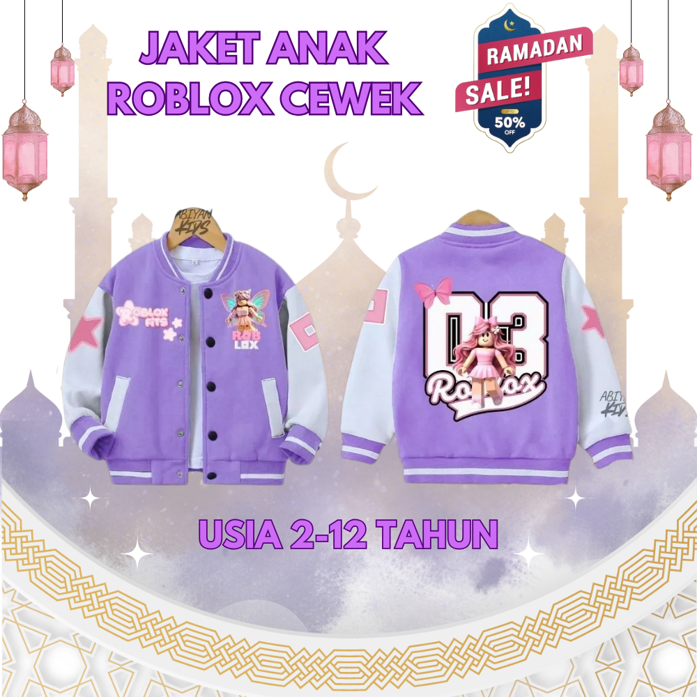 Jual JAKET ANAK VARSITY DAN ZIPPER CEWEK ROBLOX VIRAL USIA 2-12 TAHUN ...