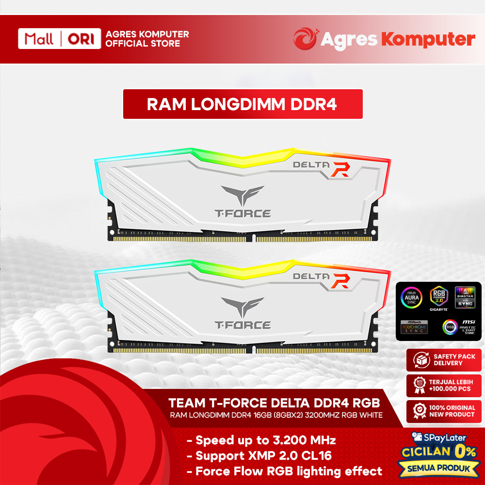 Jual TEAM T-FORCE DELTA RAM LONGDIMM DDR4 16GB (8GBX2) 3200MHZ RGB ...