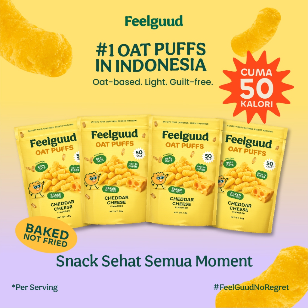Jual Feelguud Snack Sehat - Bundle isi 4 x 40g - Keju Cheddar + Rumput ...
