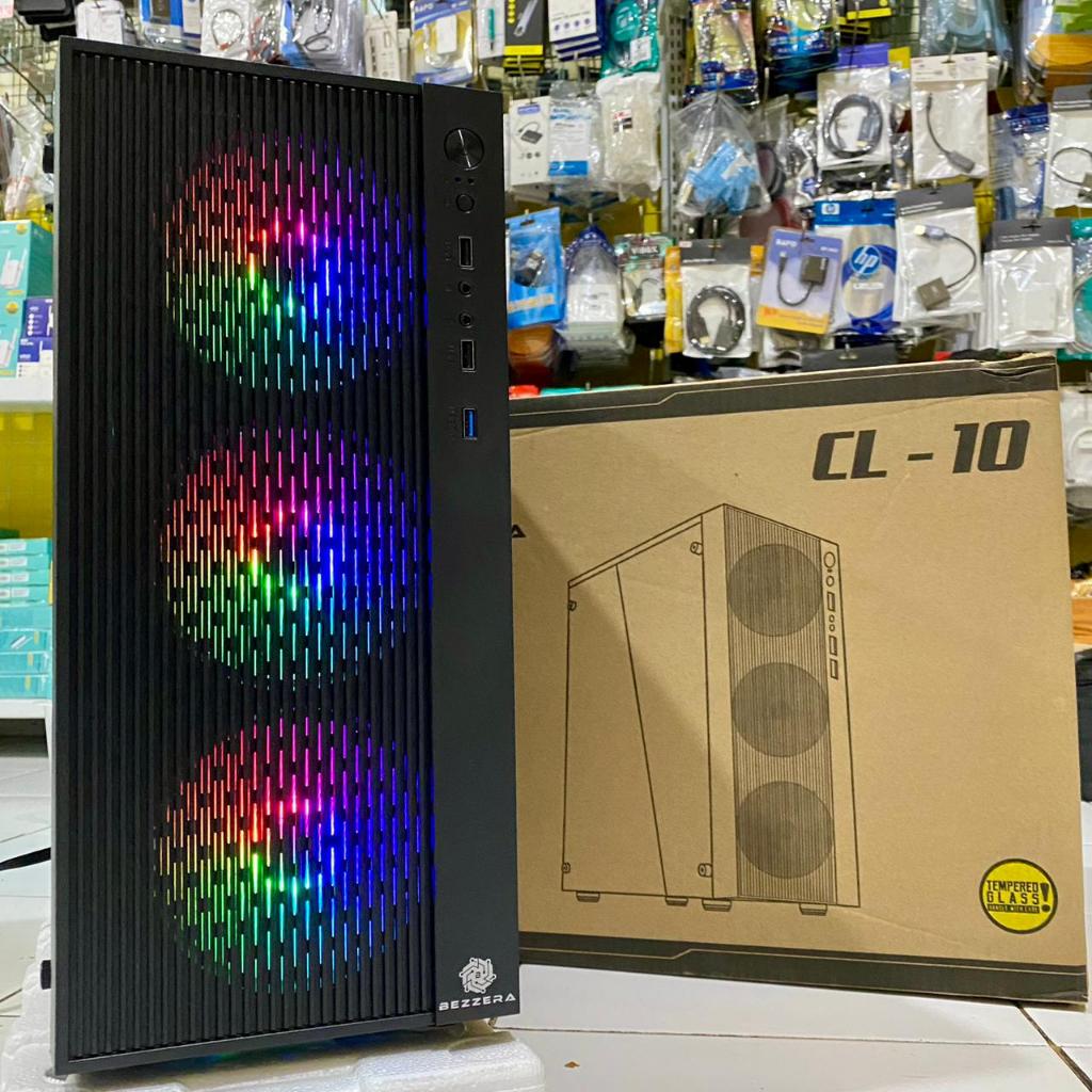 Casing Pc Gaming Bezzera CL-10 ATX Free 3 Fan RGB Ports USB 3.0