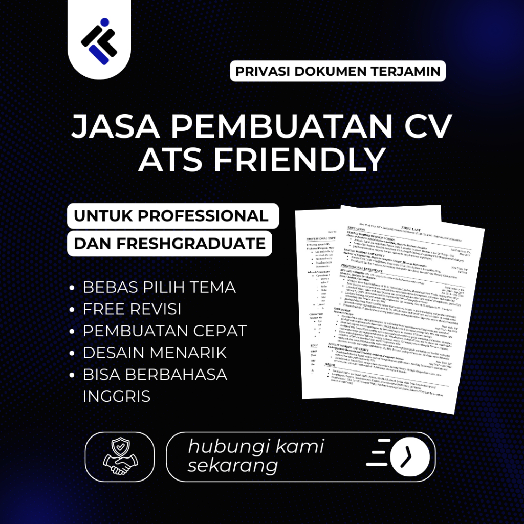 Jual JASA PEMBUATAN CV ATS FRIENDLY | DESAIN RAPI & PROFESIONAL ...