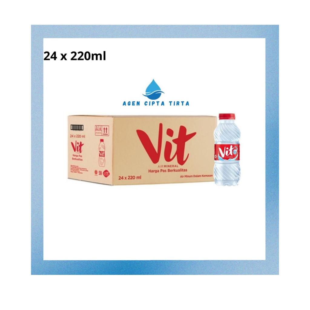 Jual VIT Botol 220ml 1 Dus isi 24 Pcs Air Mineral VIT Botol Air Minum ...