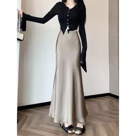 Lev Skirt Rok Satin Silk Premium Rok Skirt Satin Long Skirt Rok A Line Mermaid Skirt