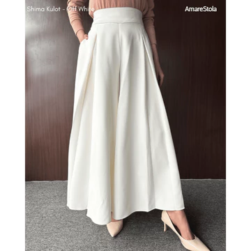 Amarestola Shima Kulot Celana Kulot Wanita Kantor Kasual Lebar Panjang Navy Black Off White