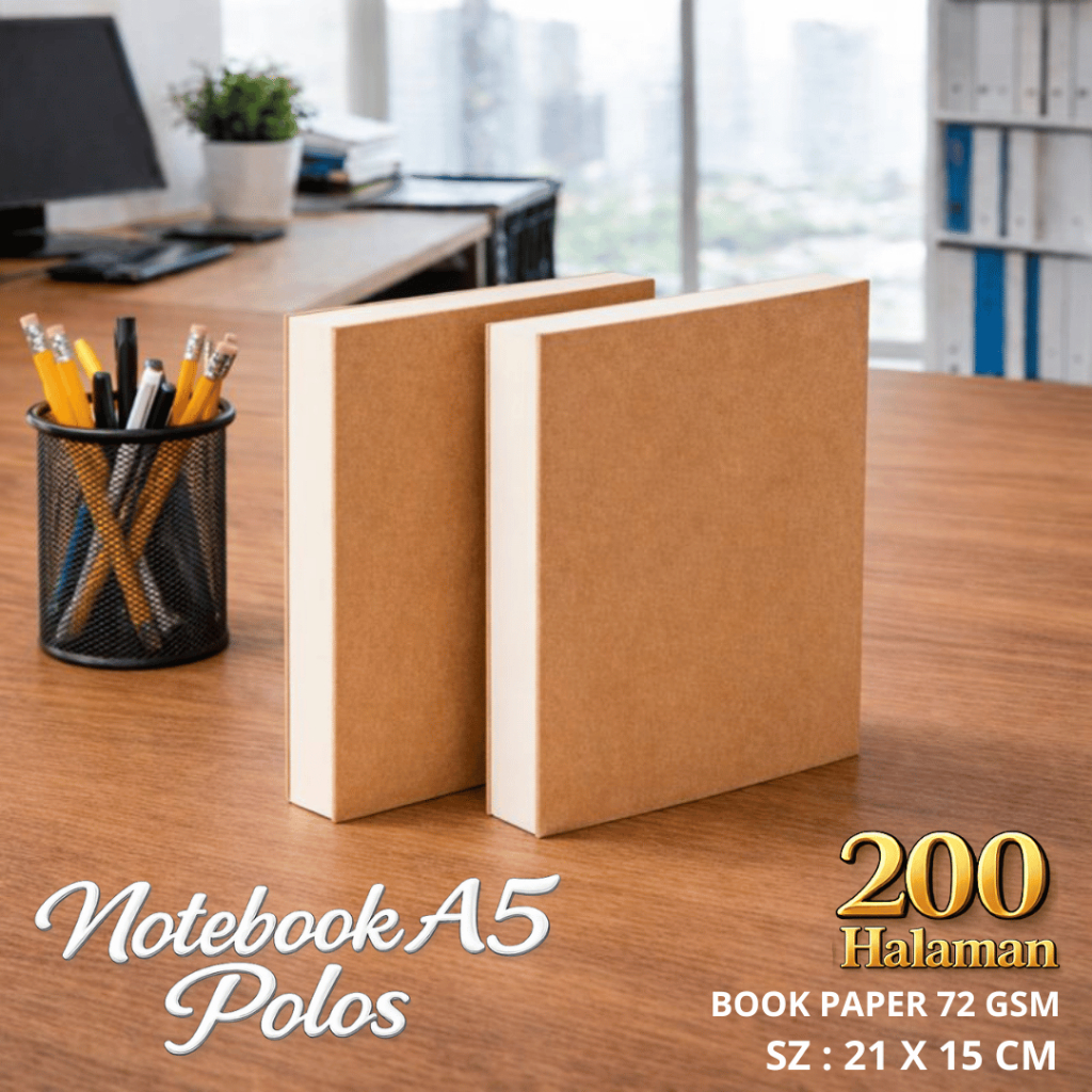 Jual Notebook A5 Polos Jurnal Catatan Sketsa Sekolah dan Kantor 200 ...