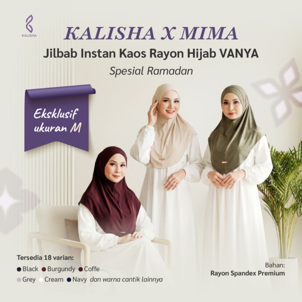 Jual Kalisha Official - KALISHA X MIMA Jilbab instan kaos rayon hijab ...