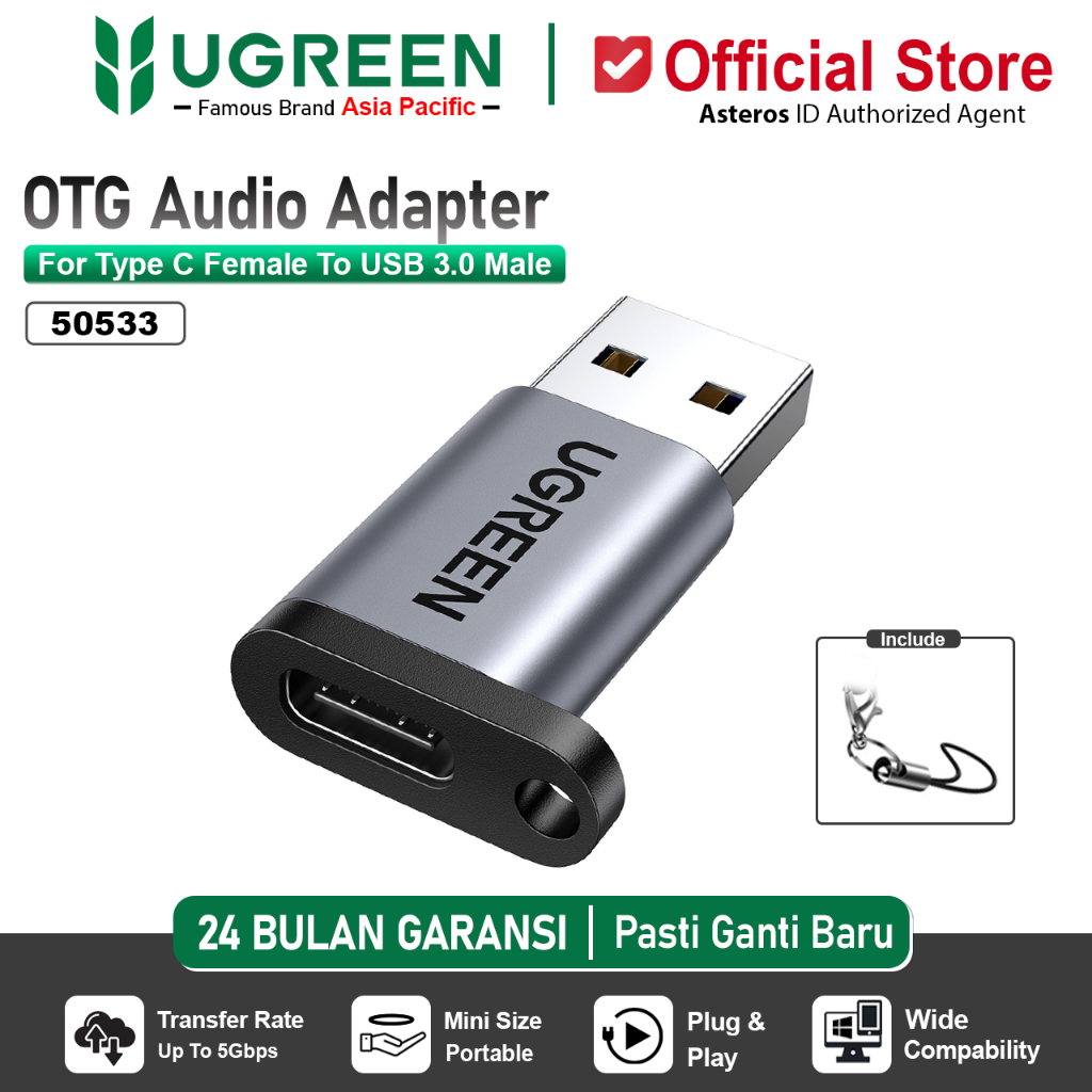 Jual UGREEN OTG Adapter USB Type C Female To USB A 3.0 Male Max 5Gbps ...