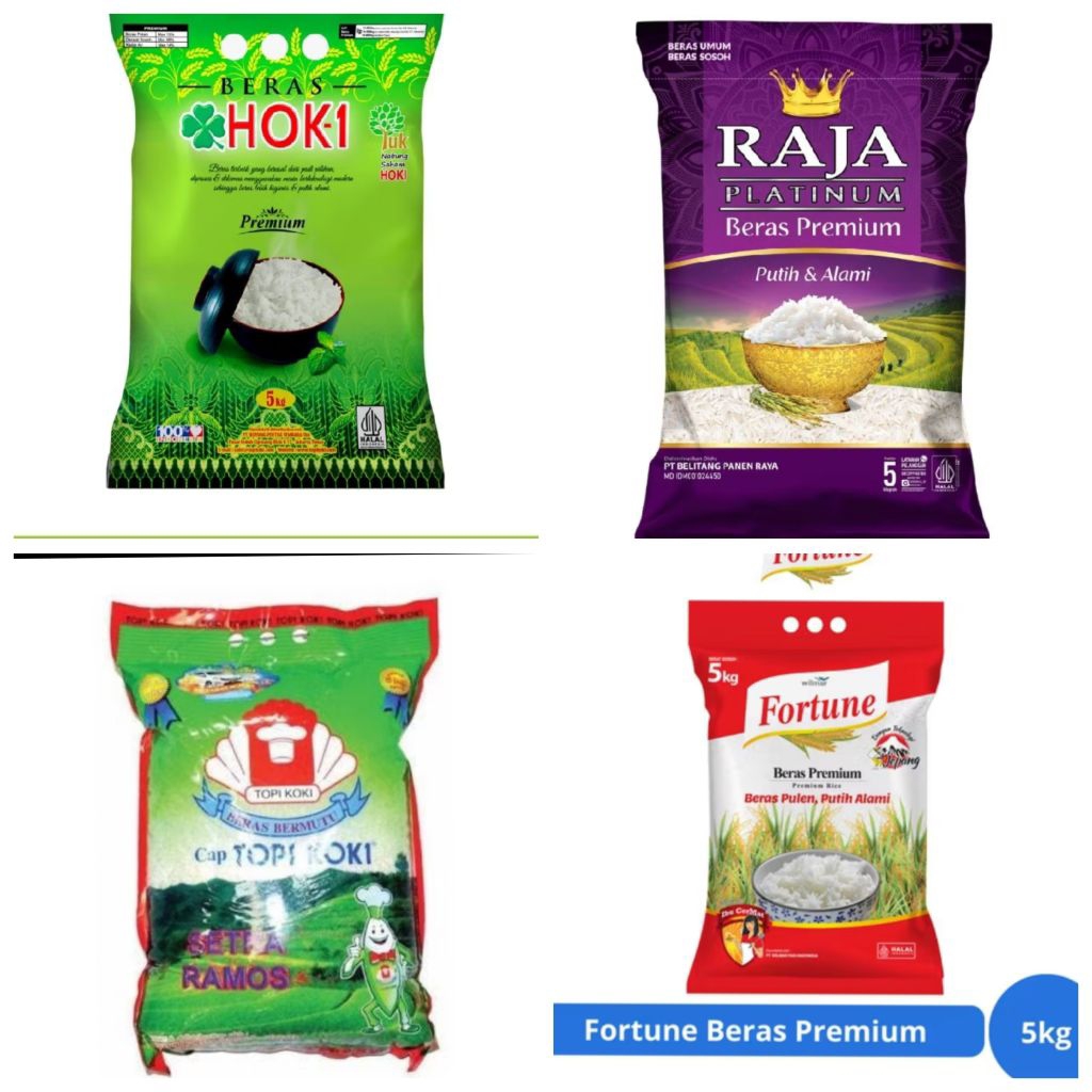 Jual Beras 5kg Raja Platinum / HOKI / RAJA ULTIMA | Shopee Indonesia