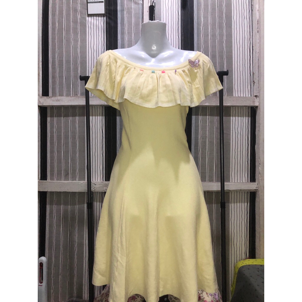 knee length dresses for ladies Butter Yellow Colorado Midi Dress