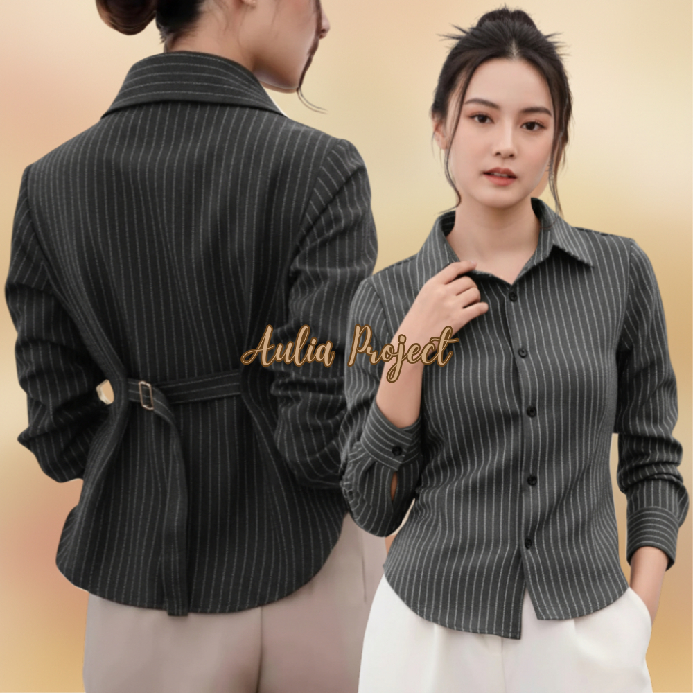 Tampil Profesional dan Modis dengan Kemeja Wispie Stripe Slim Fit Wanita