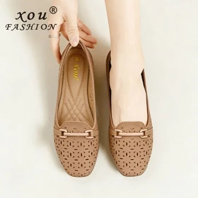 XOU Fashion Flatshoes Wanita Sepatu Flat Wanita Desain Berlubang Untuk Sepatu Wanita A 03