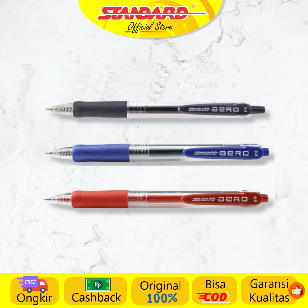 Standard - Pulpen Aero 0.5 Gel ( Alat Tulis / Pen / Ballpoint / Pena ) (4)