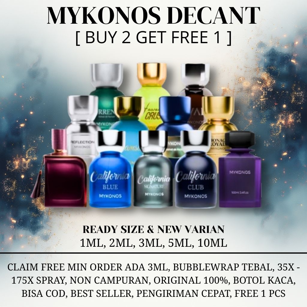 Jual [BUY 2 GET FREE 1] Mykonos Parfum Decant Best Seller Original 100% ...