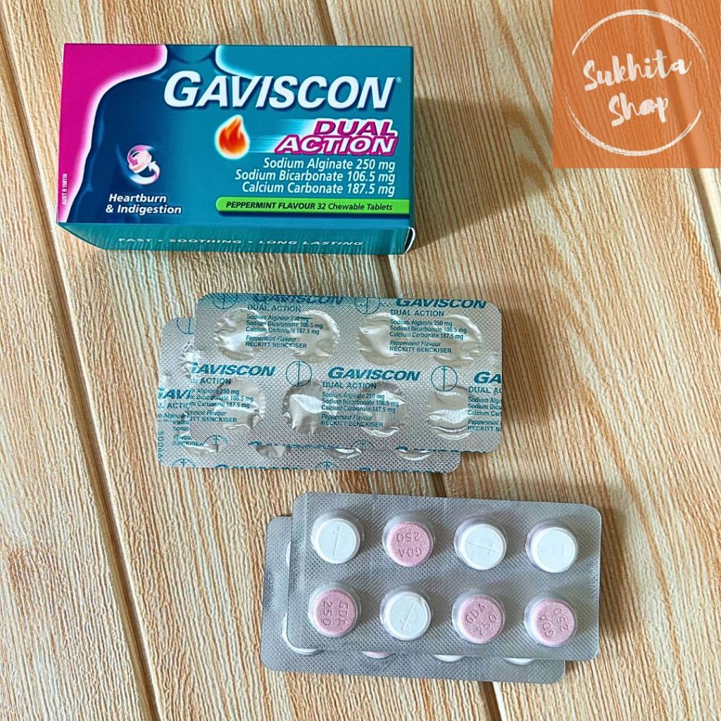 Jual Obat Maag dan Gerd lambung Gaviscon Dual Action Chewable Tablet ...