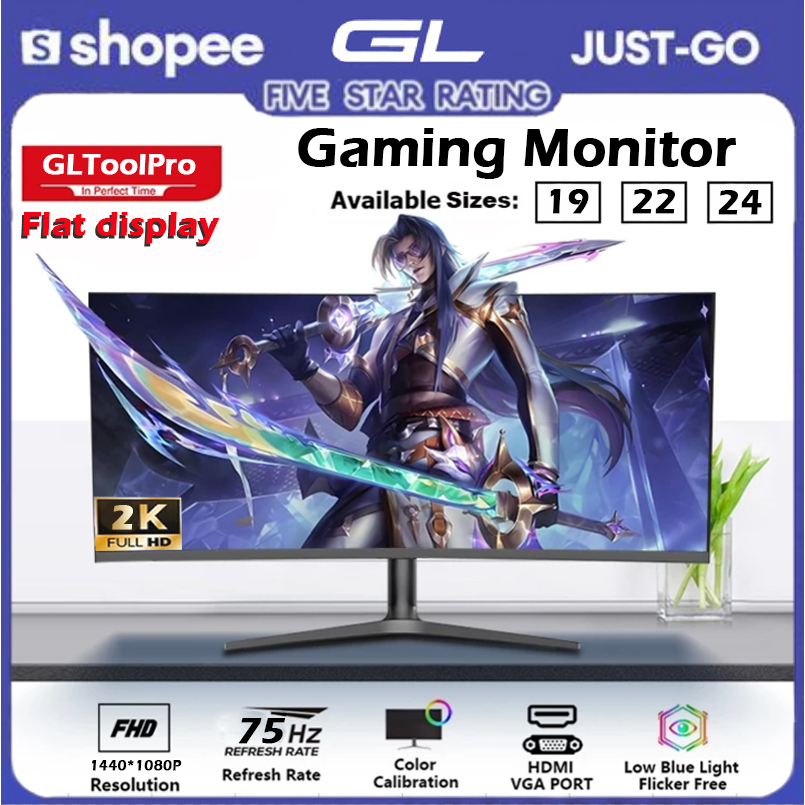 Jual Monitor Gaming 24 Inch 75Hz Full HD 1080P - Monitor Komputer Anti ...
