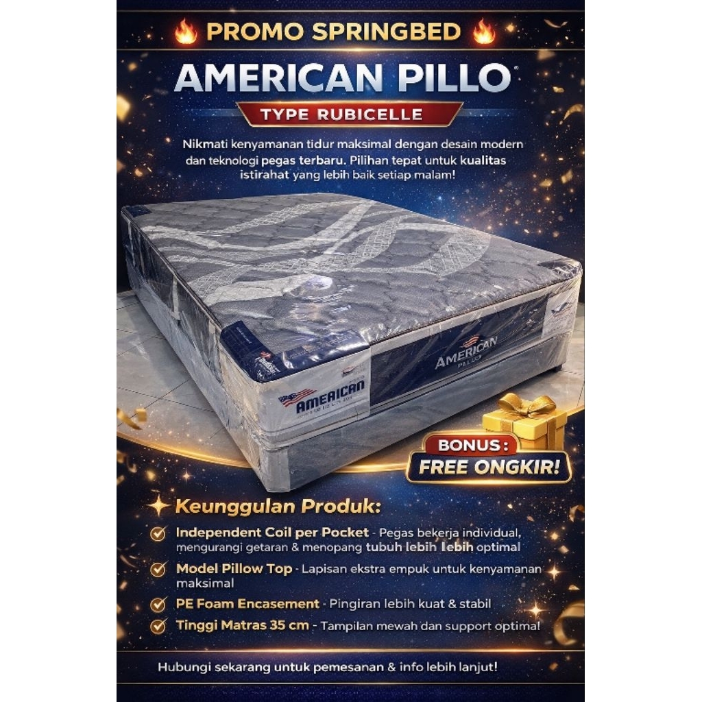 Jual Springbed American pocket Type Rubicelle | Shopee Indonesia