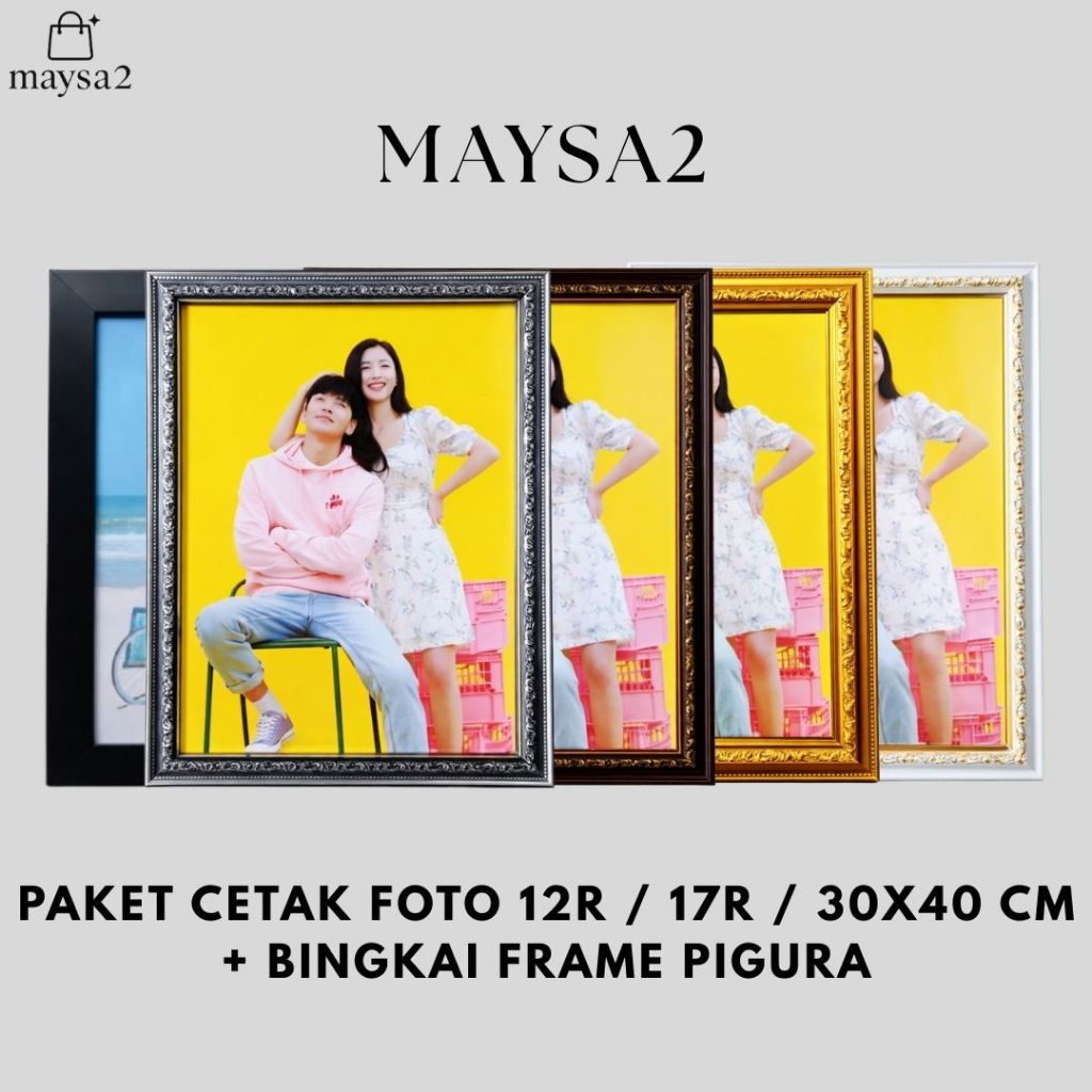 Jual Paket cetak foto 12R / 17R / 30x40 cm + Bingkai frame pigura ...