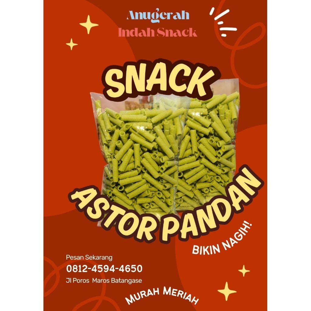 Jual Astor Rasa Pandan / Snack Astor Pandan, Sensasi rasa pandan ...