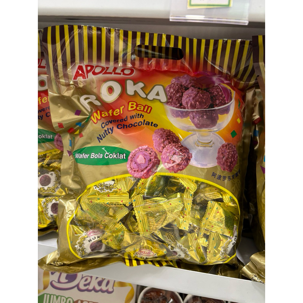 Jual Apollo Roka Wafer Ball Cokelat Isi 50 pcs | Shopee Indonesia
