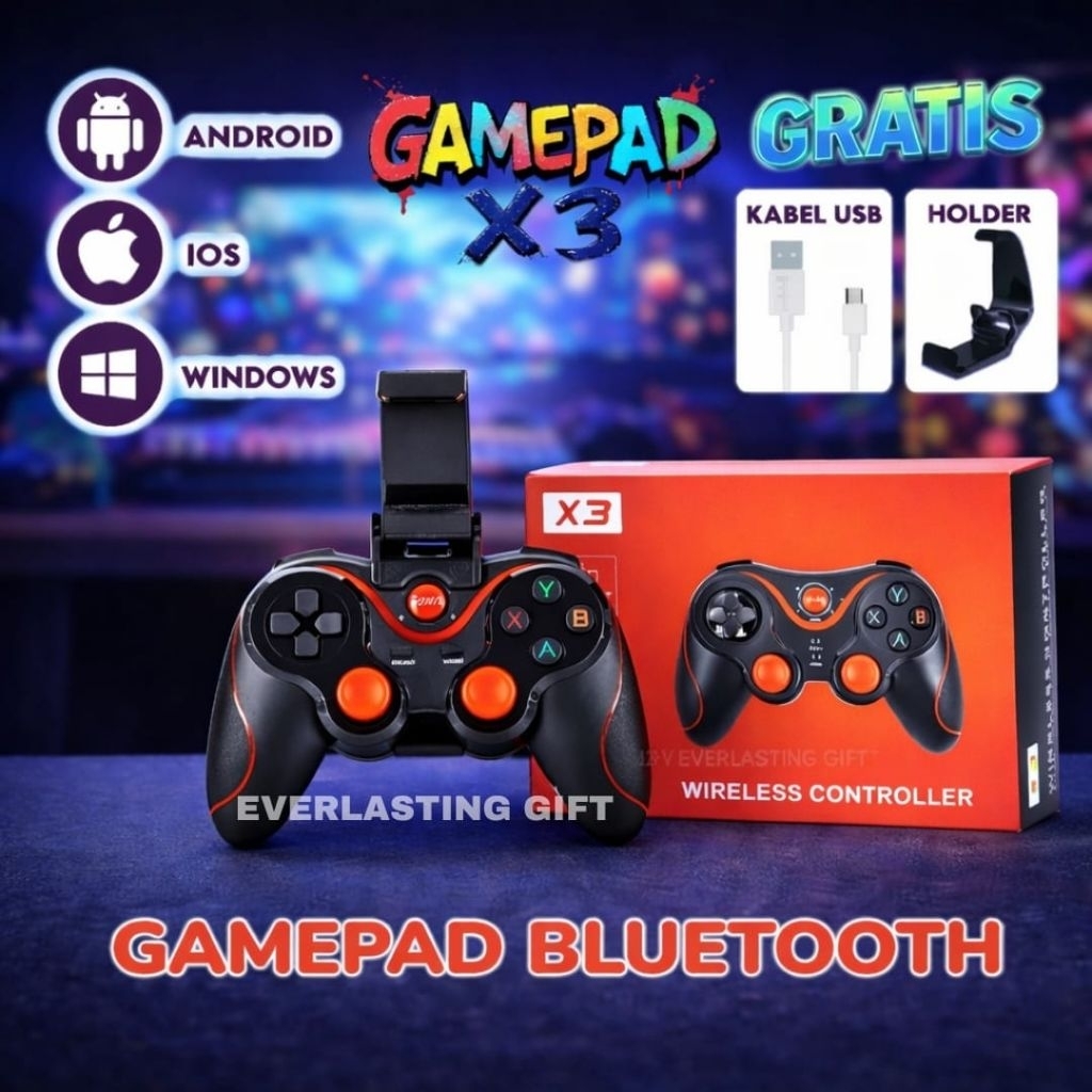 Jual Gamepad Bluetooth Stick X3 Wireless Controller Joystick Termurah ...