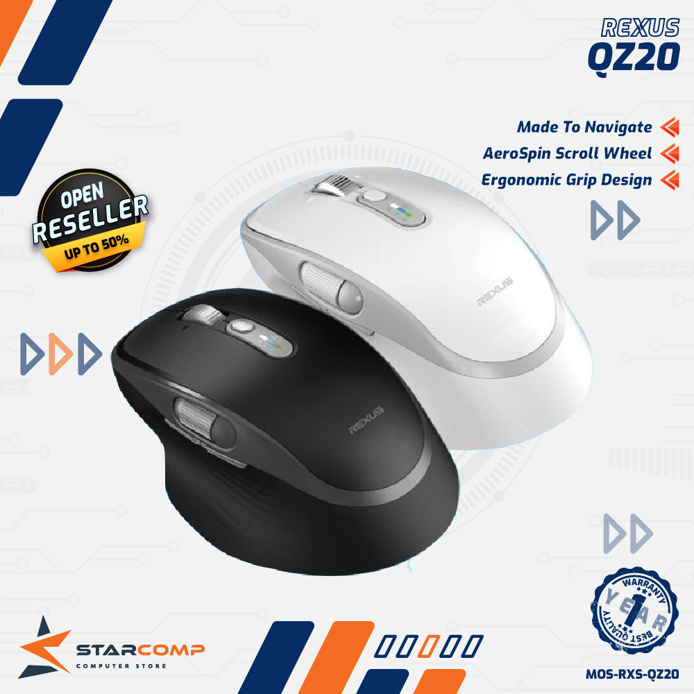 Jual Rexus Flow QZ20 / QZ-20 Mouse Office Wireless Ergonomic Silent ...