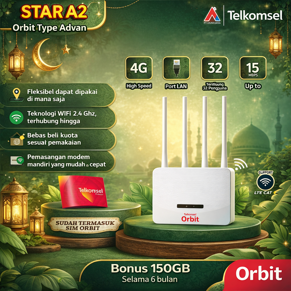 Jual ORBIT STAR A2 - Telkomsel Orbit Star A2 Modem 4G WiFi High Speed ...