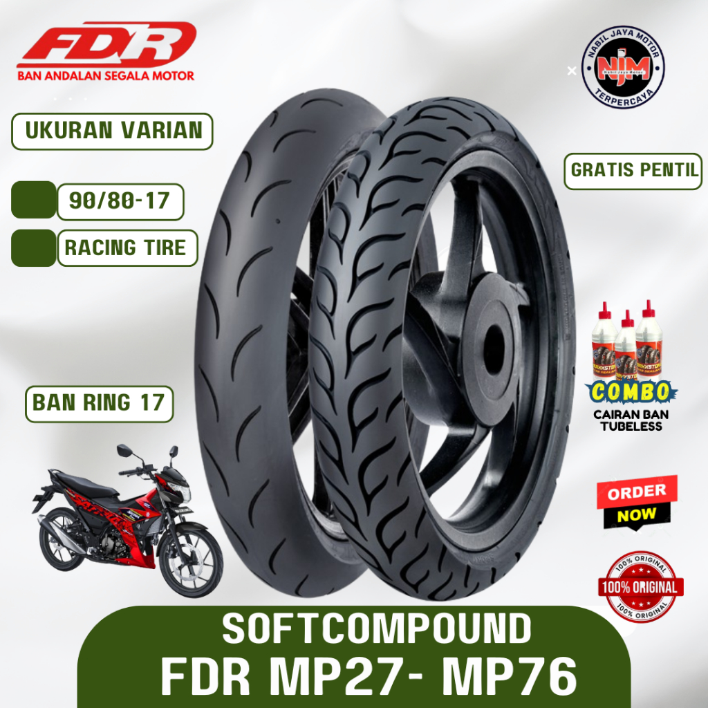 Jual FDR Sport MP 76 ukuran 90/80 ring 17 Soft compound | Shopee Indonesia