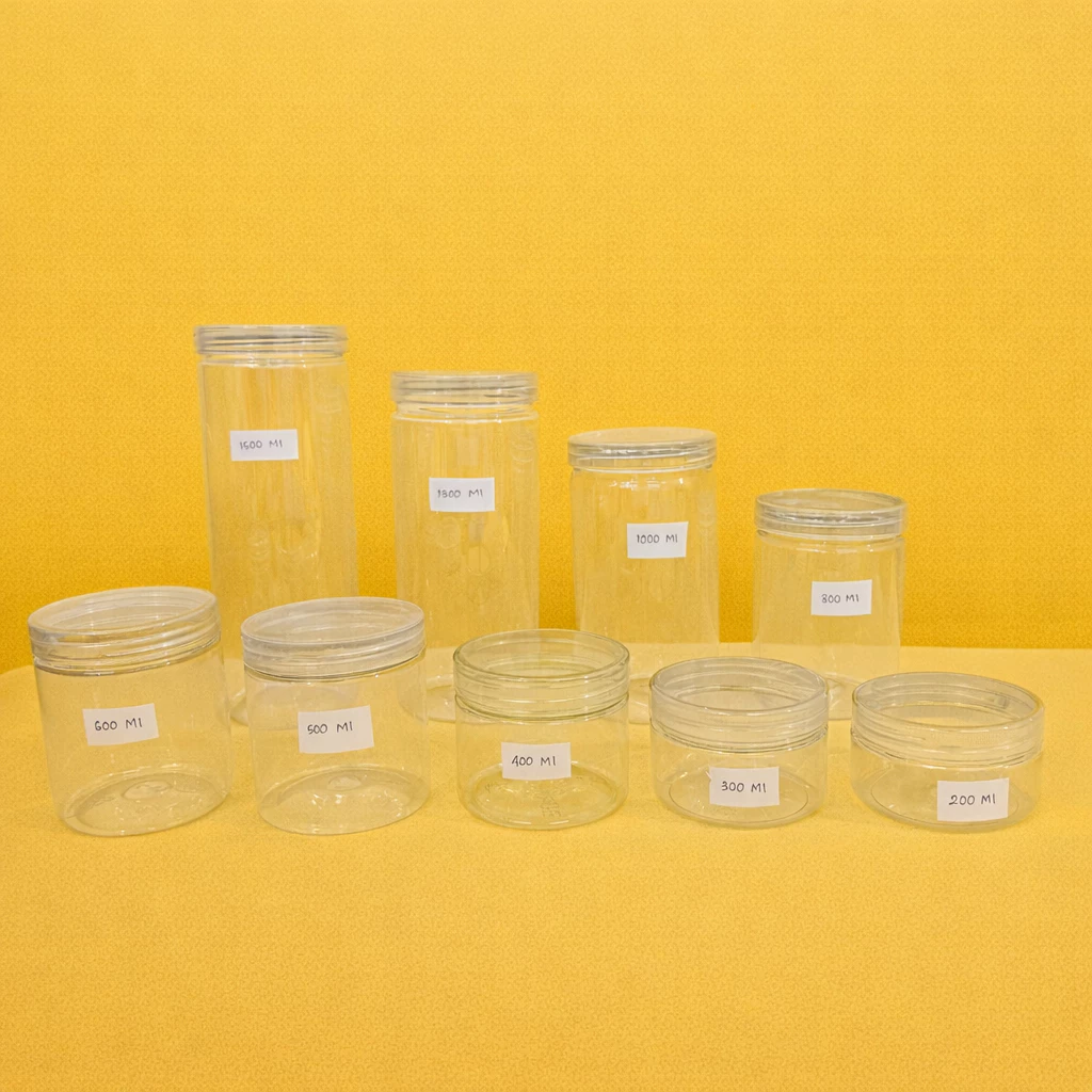 [Bisa Satuan] Toples Plastik Tabung (D 9cm) | 200ml 300ml 400ml 500ml 600ml 800ml 1000ml 1300ml 1500ml  Tutup Ulir Clear - MITRA PACKAGING ANDALAN