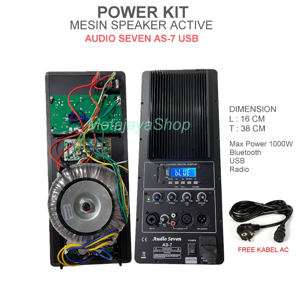 Jual Power Kit - Mesin Active Speaker Audio Seven AS-7 1000W Bluetooth ...