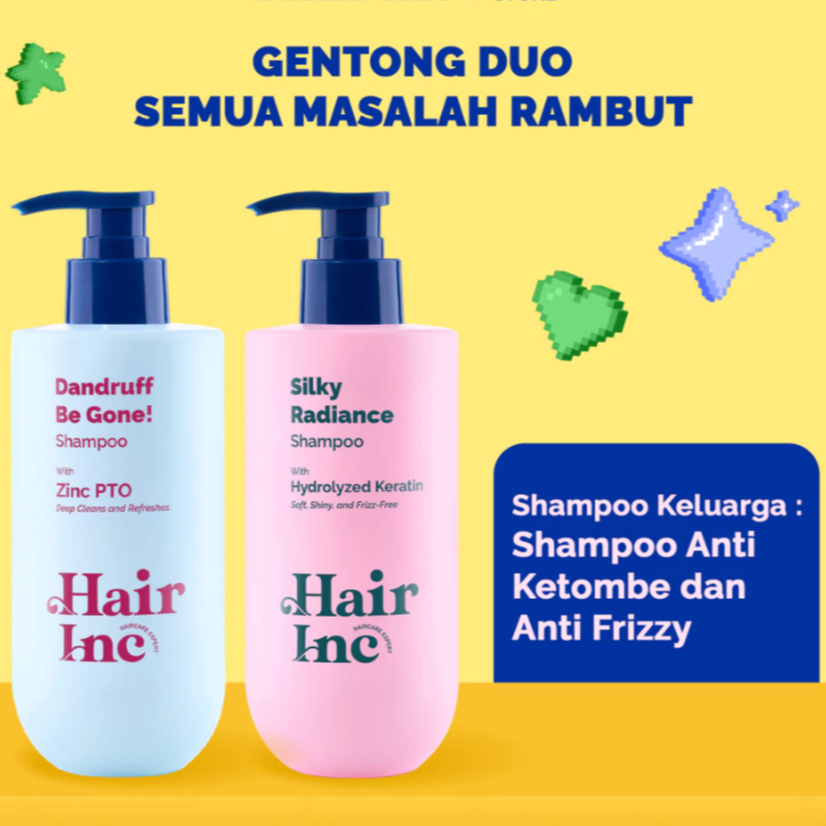 Jual HAIR INC SHAMPOO SERIES || SILKY RADIANCE with Hydrolyzed Keratin ...