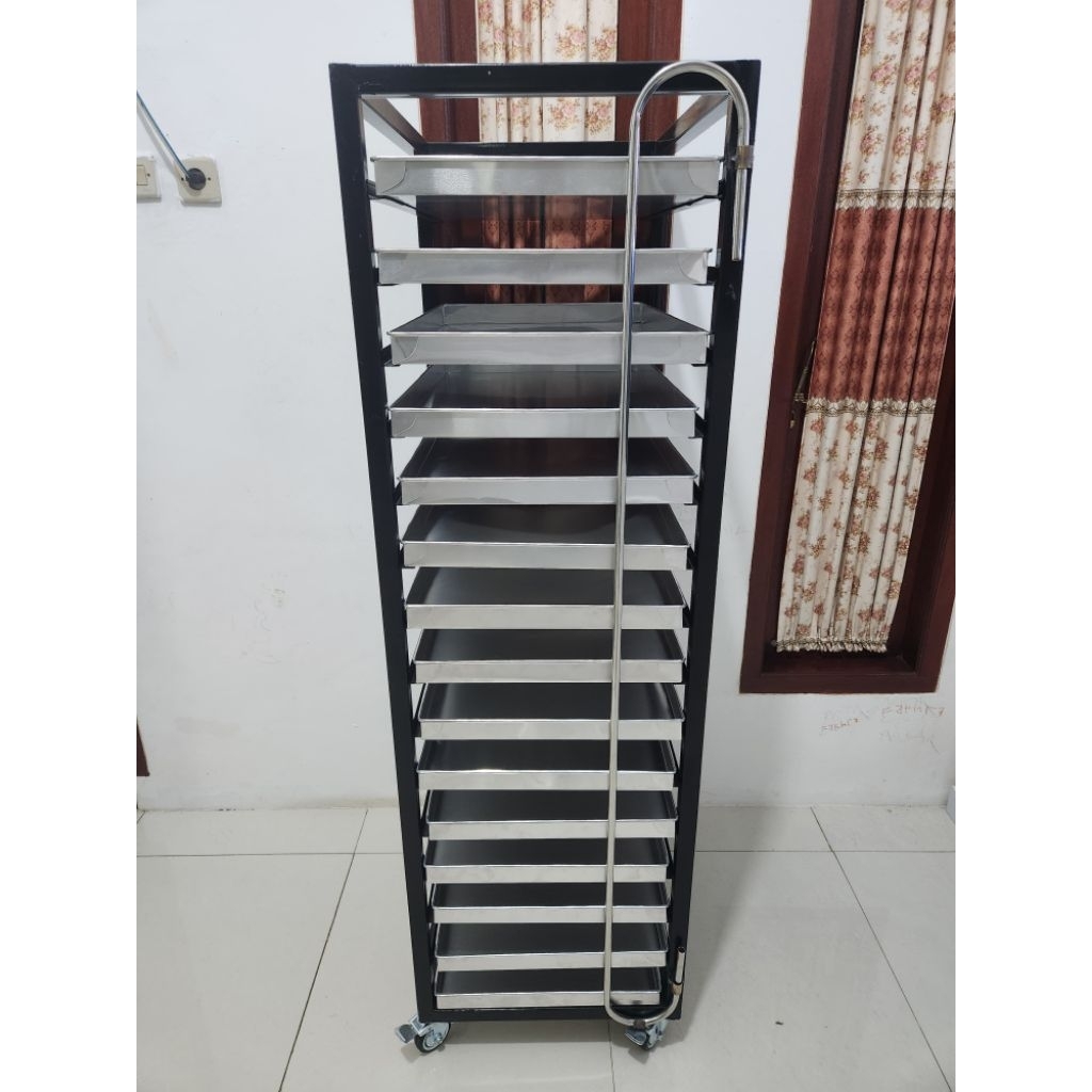 Jual Rak troly loyang roti 15 susun ukuran 60×40/rak trolley bakery ...