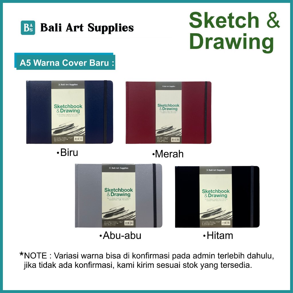 Jual Sketch & Drawing - Sketchbook Hard Cover in Sewing Binding A4