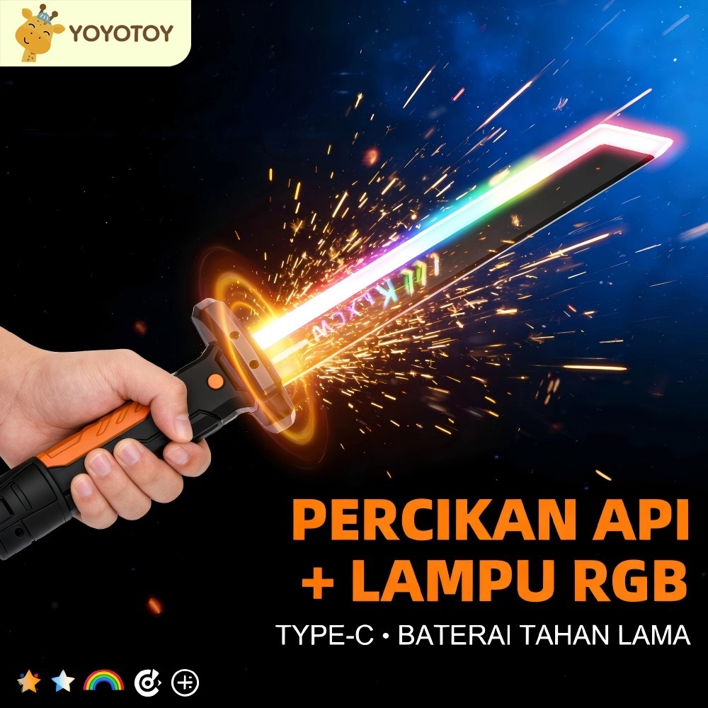 Jual YOYOTOY Mainan Pedang Api Lampu Musik dan Efek Asap Pedang ...