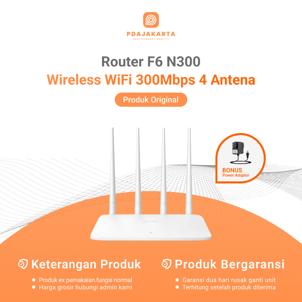 Jual Router Tenda F6 N300 Wireless WiFi 300Mbps 4 Antena | Router Bekas ...