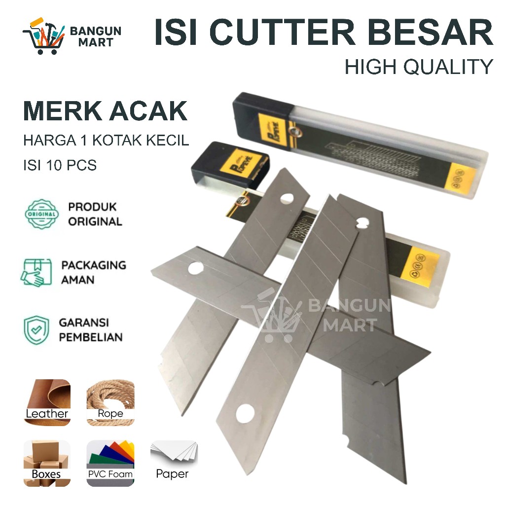 Jual Isi Mata Pisau Cutter Besar / Refill Refil Mata Pisau Cutter Isi ...