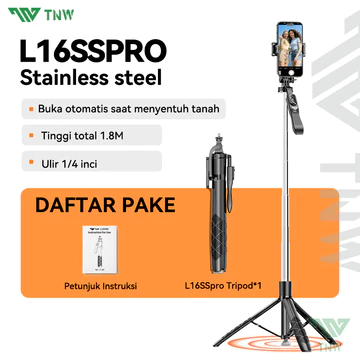 TNW L16pro Tongsis Tripod Automatic Pop Up Selfie Stick 180cm Aluminium Tripod With Bluetooth