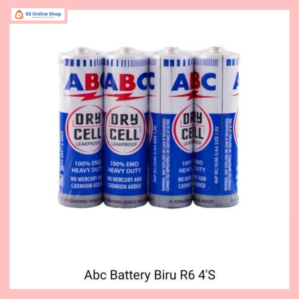 Jual [SS ONLINE 100% ORI PAK] BATERAI ABC Biru AA R6 1 PAK isi 4PCS ...
