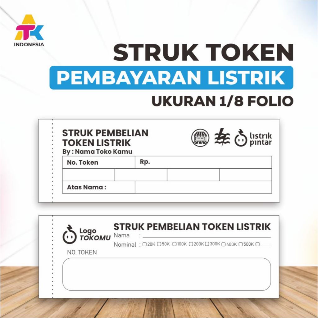 Jual Struk Token Pembayaran Listrik Ukuran 1/8 isi 100 Lembar [ ATK ...