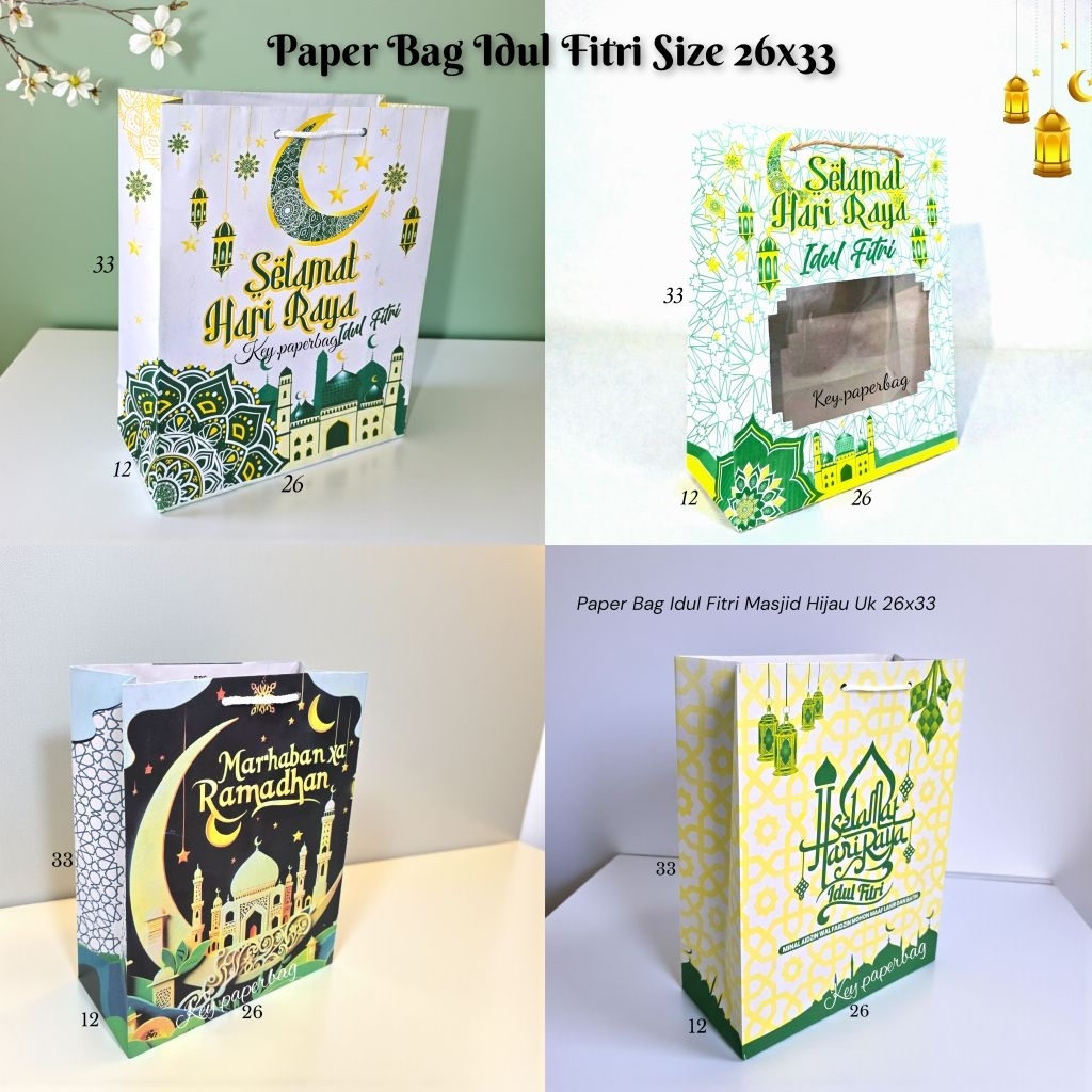 ISI 12 (1 LUSIN) Paper Bag Idul Fitri Uk 26x33