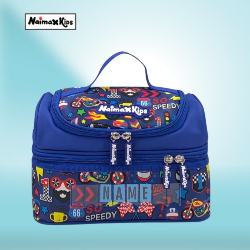 Tas Bekal Custom Nama | Naimax Kids Double Decker | Lunch Box Original