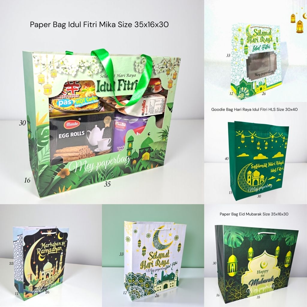 ISI 12 (1 Lusin) Paper Bag Idul Fitri Series Lengkap