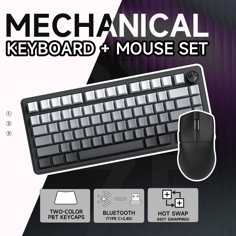 Jual [Paket Hemat] RX75 Tri-Mode RGB Mechanical Keyboard Gasket Mount ...