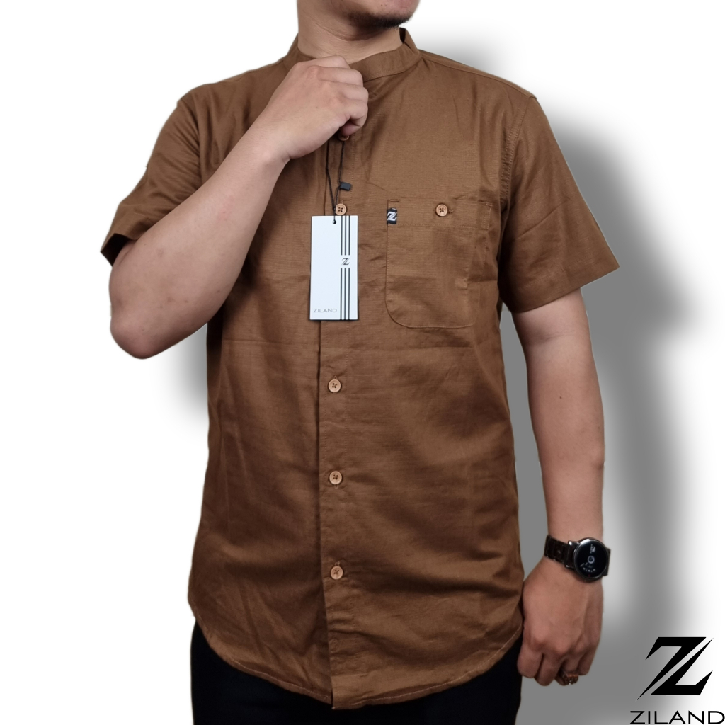 Kemko Dewasa ZILAND New Kemeja Koko Pria Lengan Pendek Polos Katun Sigaret Premium Ada Ukuran Jumbo