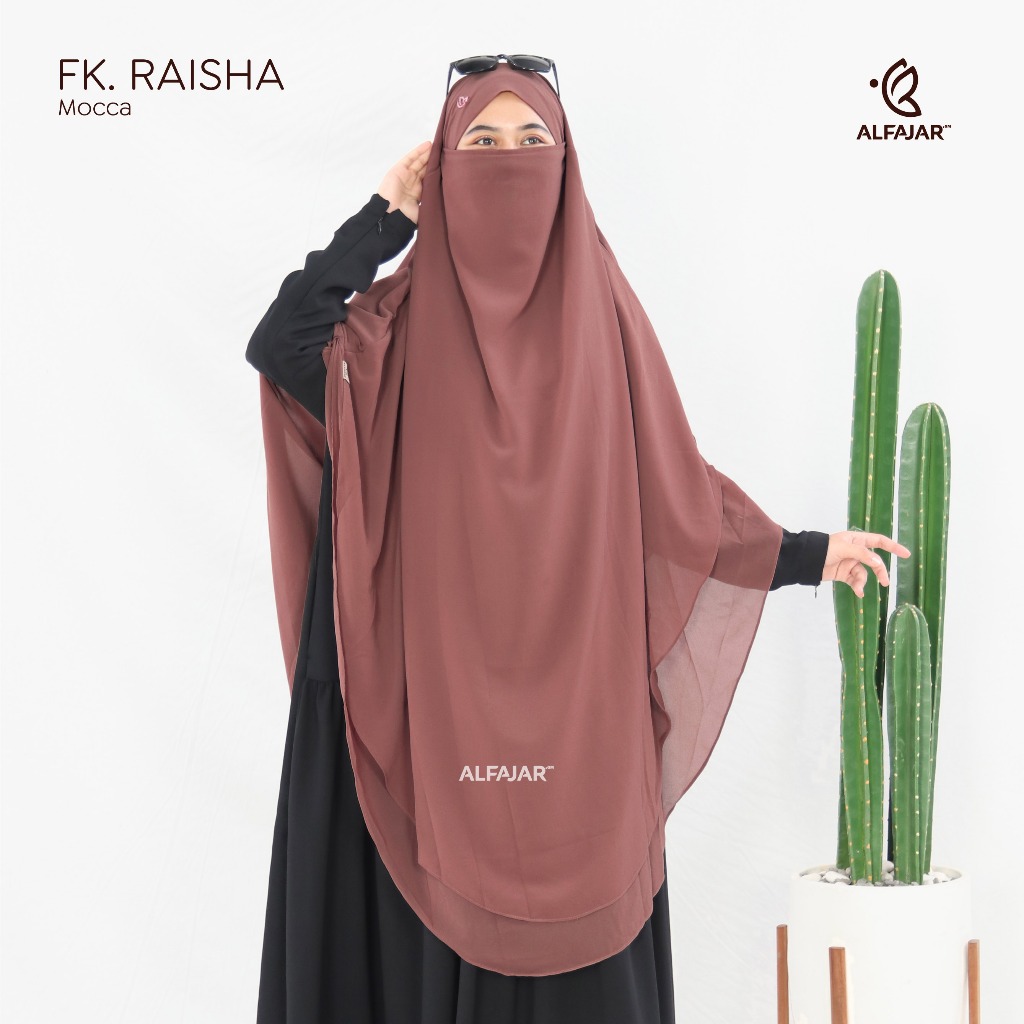 Alfajar Frenchkhimar Ceruty Jumbo RAISHA Dua Layer Free Cadar Tali Model Runcing Dan Oval