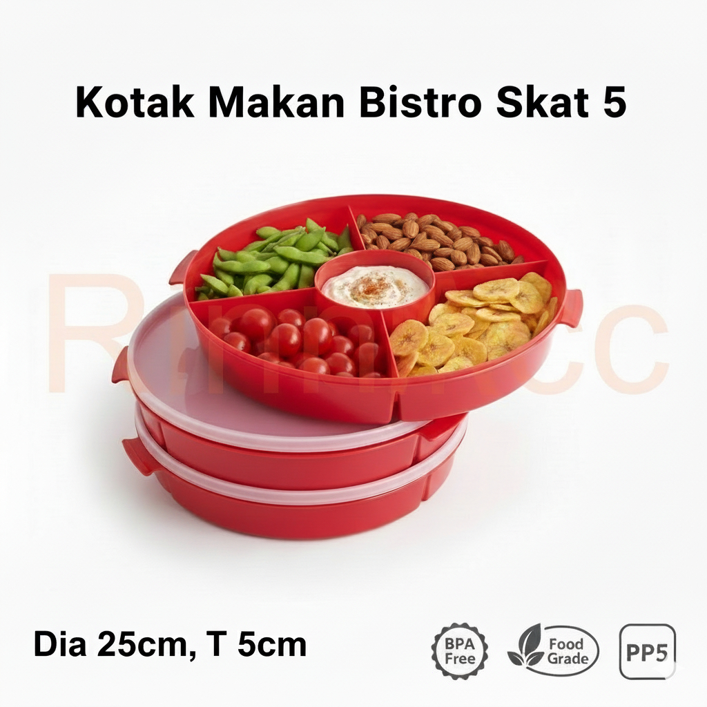 Jual Kotak Makan 5 Sekat Tantos / Kotak Catering Bistro / Lunch box ...