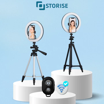 STORISE Ring Light 26cm Tripod 1 Meter 1 SET Bluetooth Lampu Ringlight Vlog Konten Make Up