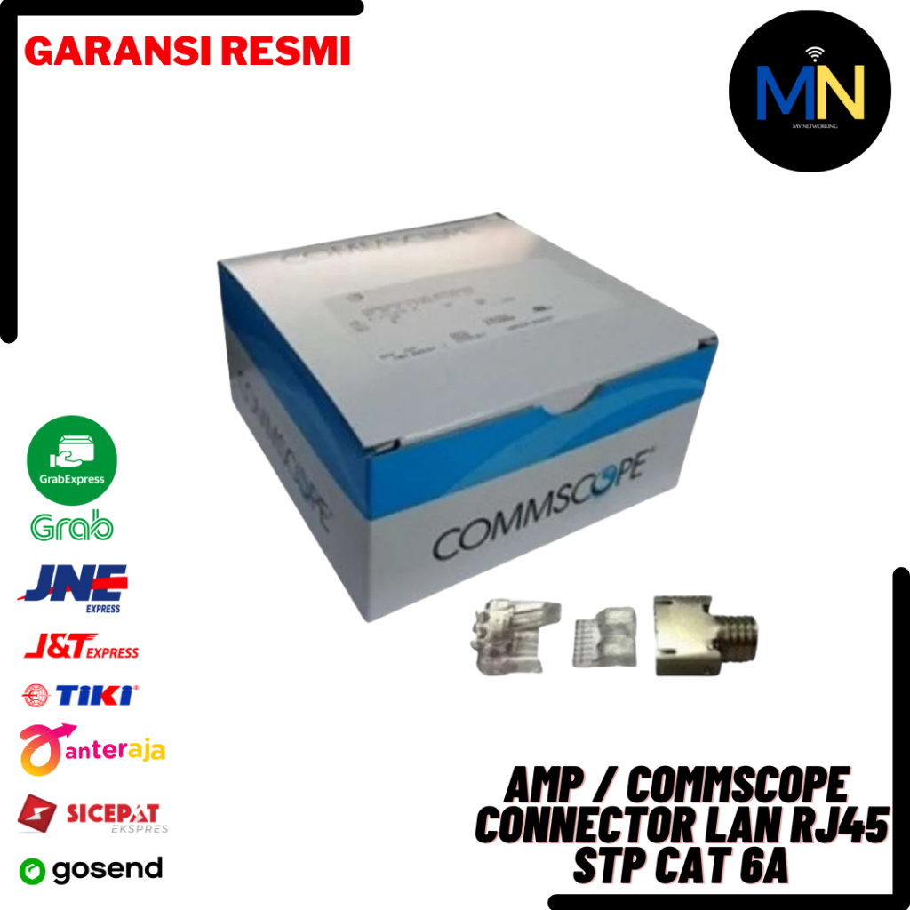 Jual Connector Lan RJ 45 RJ45 Amp Commscope STP Cat6A Cat 6A | Shopee ...